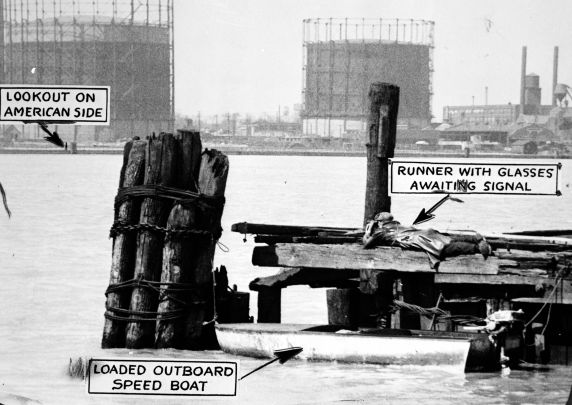 (27833) Prohibition, Smuggling, Detroit River, Detroit, 1929