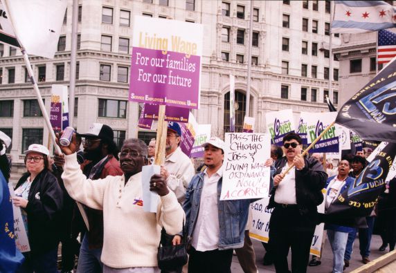 (29219) Living Wage Demonstration, SEIU 21st International Convention, Chicago, Illinois, 1996