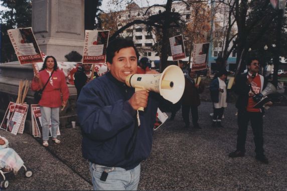 (32463) Justice for Janitors healthcare demonstration, Local 1877, Sacramento CA, 1998