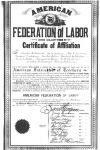 American Federation of Labor Certificate of Affiliation