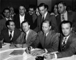 (11513) Ford Strike, Contract Signing, Pensions, Detroit, Michigan, 1949
