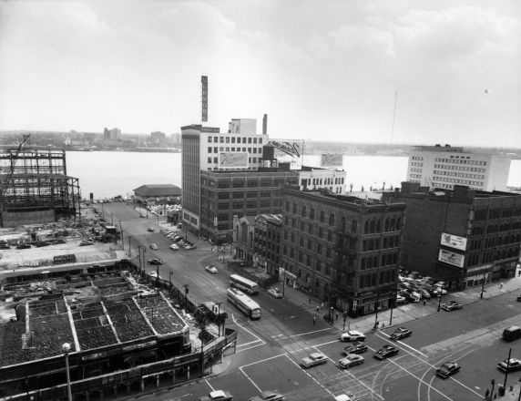 (12000) Districts, Civic Center, Hart Plaza, Detroit, Michigan, 1955