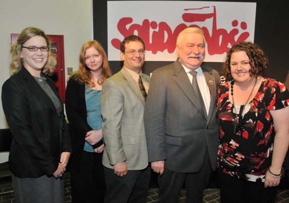 President Wałęsa and Reuther exhibit creation staff