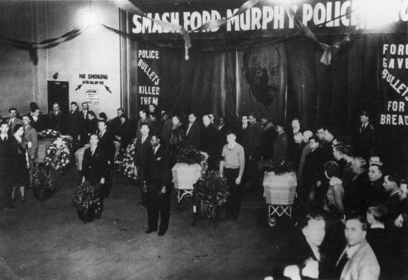 (12278) Ford Hunger March, Funerals, Communist Party Headquarters, 1932