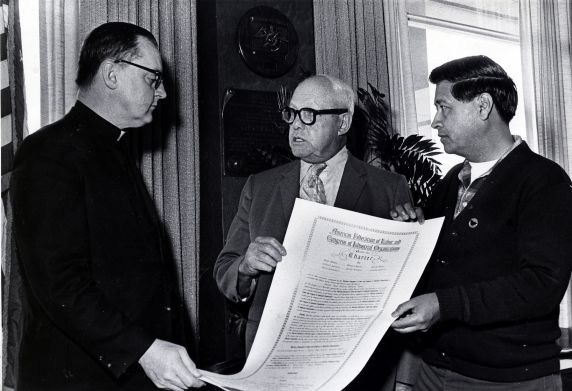 (213) National Charter, Cesar Chavez, George Meany, Msgr. George Henry, 1972