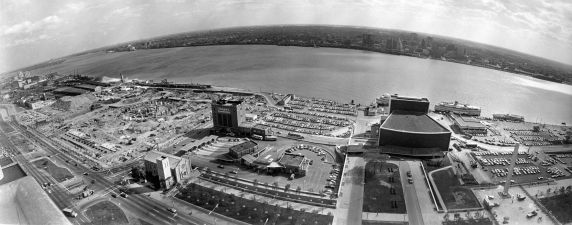 (2367) Buildings, Renaissance Center, Construction, Detroit, 1974