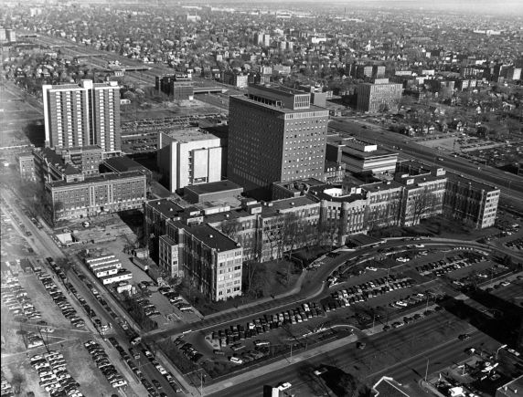 (2454) Buildings, Districts, Henry Ford Hospital, New Center, Detroit, 1980