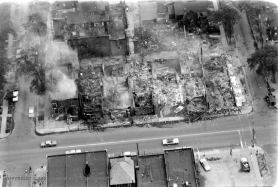 (26471) Riots, Rebellions, Aerial Views, 12th Street, Linwood, 1967