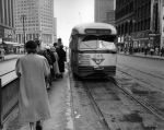 (2843) Streetcars, Woodward Ave, Detroit, Michigan, 1956