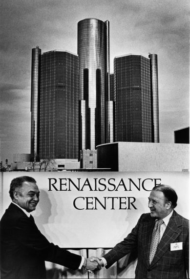 (28671) Mayor Young, Henry Ford II, Renaissance Center, Dedication, 1977