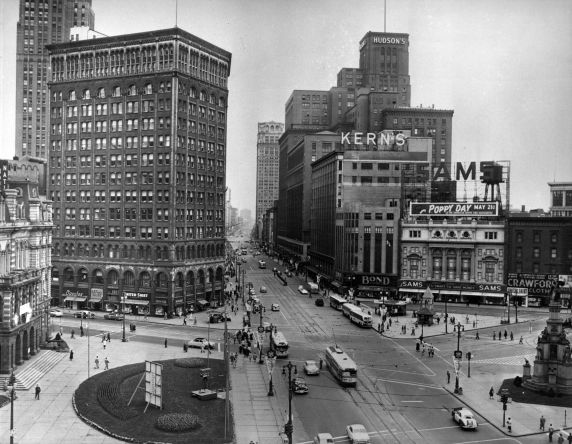 (2894) Skyline, Detroit, Land View, Downtown, 1954