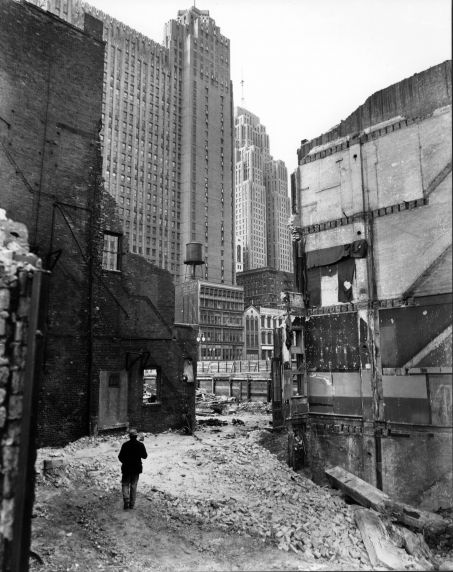 (2896) Skyline, Detroit, Land View, Downtown, 1950