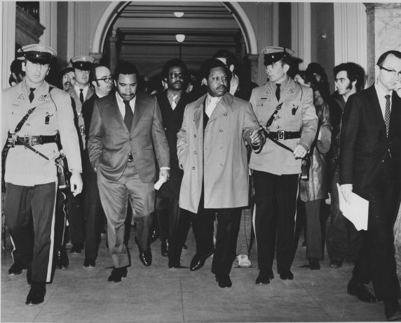 (29078) Newark Mayor Gibson Being Escorted Out of His Office by Police
