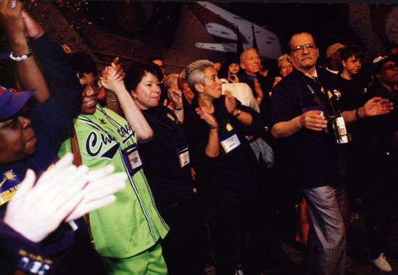 (29198) Andy Stern and other attendees, Confetti Celebration, SEIU 22nd International Convention, Pittsburgh, Pennsylvania, 2000