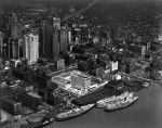 (2921) Skyline, Detroit, Riverfront, Downriver View, 1950