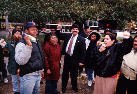 (29225) Richard Trumka and other demonstrators, Justice for Janitors Demonstration, Washington, D.C., 1995