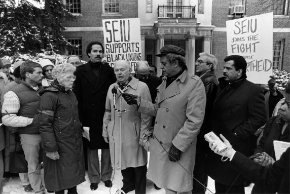(29232) John Sweeney, Demonstration at South African Embassy, Washington, D.C., 1985