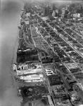 (2926) Skyline, Detroit, Riverfront, Upriver, Rail Yards, 1952