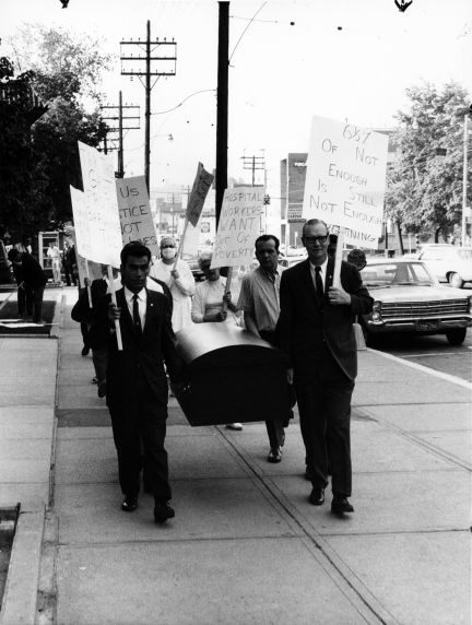 (29418) Local 210, Council 22, Death of Collective Bargaining Demonstration, 1969