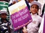 (29451) Child Demonstrator, Chicago Living Wage and Jobs Campaign, Convention, Chicago, Illinois, 1996