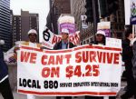 (29452) Local 880 Demonstrators, Chicago Living Wage and Jobs Campaign, Convention, Chicago, Illinois, 1996