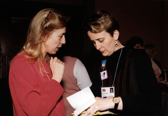 (29646) Anna Burger, Mary Kay Henry, 21st SEIU International Convention, Chicago, Illinois, 1996