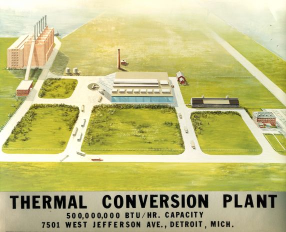 (30381) Plans for Proposed Incinerator, Detroit, 1960s