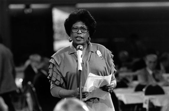 (30402) Ophelia McFadden Speaking, AFL-CIO Convention, California, 1985
