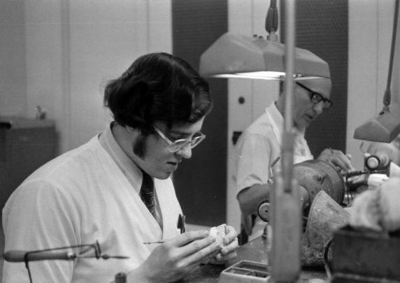 (31283) SEIU Local 106 Dental Technicians and Specialists Union Members at Work, 1970s