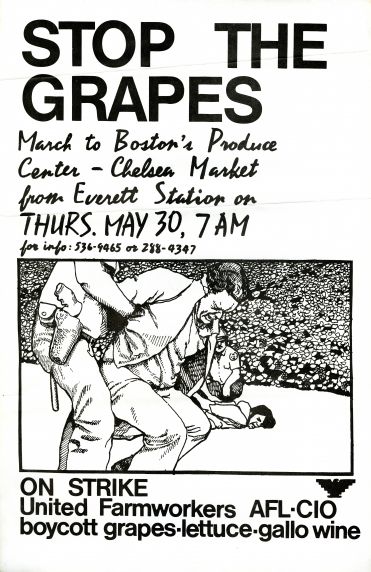 (31879) Posters & Graphics, VIolence, Grape Boycott, Boston Demonstration, 1970s