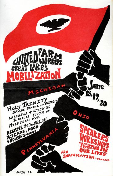 (31881) Posters & Graphics, "United Farm Workers Great Lakes Mobilization", 1970s