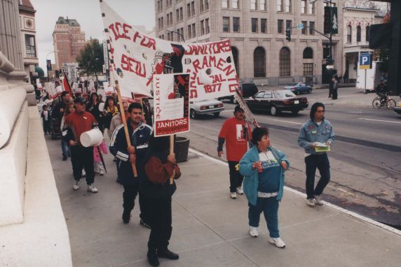 (32462) Justice for Janitors healthcare demonstration, Local 1877, Sacramento CA, 1998