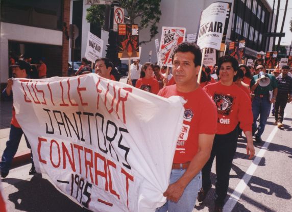 (32596) J4J demonstration, Local 399, Wilshire and Rodeo Drives, 1995