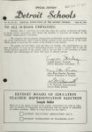 (34035) Detroit Public Schools Newsletter, Collective Bargaining Election, 1964