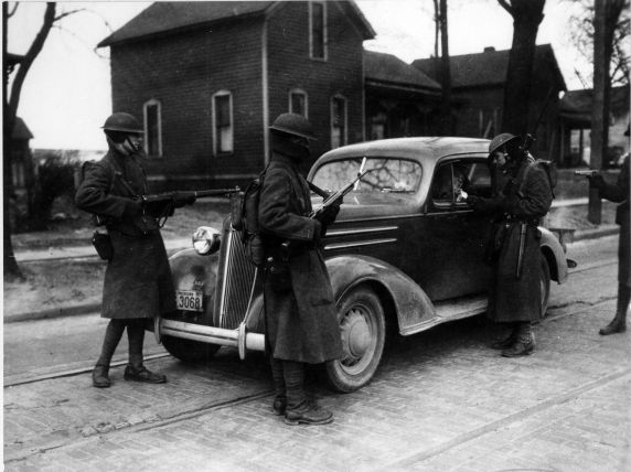 (3939) National Guard, car, Flint, Michigan