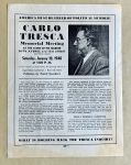(46057) Broadside, Carlos Tresca, Memorial Meeting, 1948