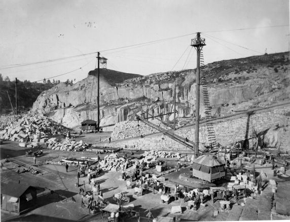 (4759) Mining, Folsom Rock Quarry, California, 1910s 