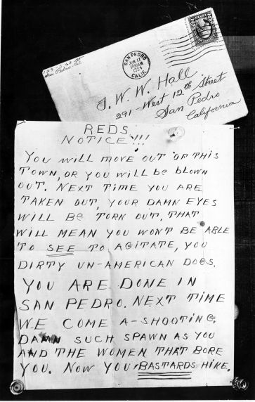 (5276) San Pedro Raid, Threats, San Pedro, California, 1920s