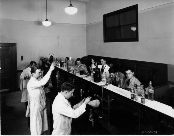 (6682) Classrooms, Labs, Interiors, Old Main, c. 1935