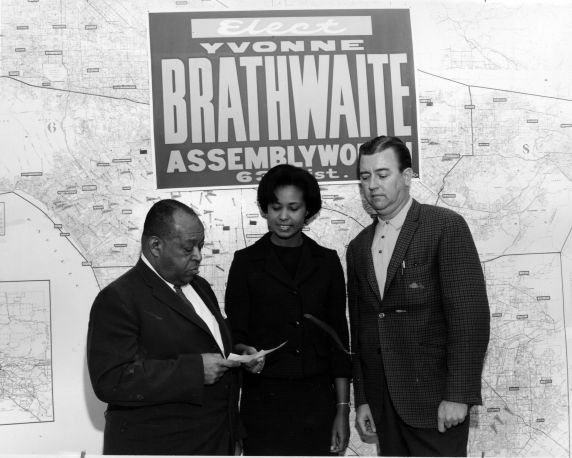 (7262) John Buchanan, Yvonne Brathwaite, Ed Bratrud, politics, Los Angeles