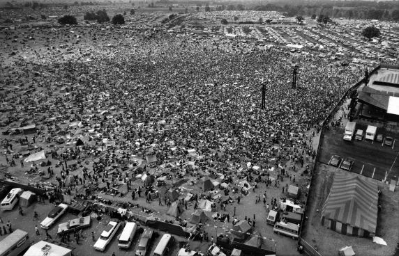 (9157) Aerial View, Goose Lake Rock Festival, Goose Lake, Michigan, 1970