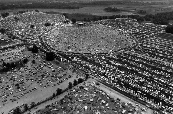(9159) Aerial View, Goose Lake Rock Festival, Goose Lake, Michigan, 1970