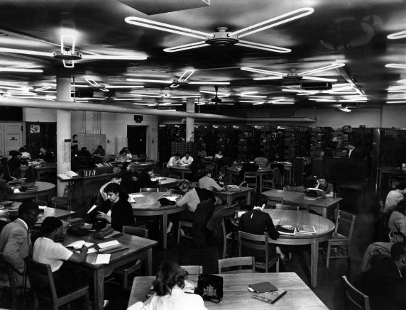(9473) Buildings, libraries, Old Main, Detroit, Michigan, 1952