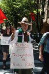 (33938) Ed Brandt, National Farm Worker Ministry, and other marchers at a NFWM/UFW Darigold protest march, Seattle, Washington, November 2011 