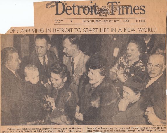 DP's Arriving in Detroit...Detroit Times November 1, 1948