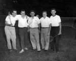 (30472) AFSCME New York leaders play badminton, 1952