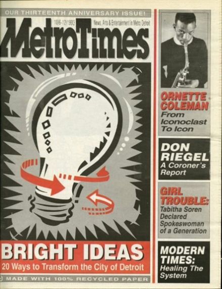 Metro Times cover, 13th anniversary issue, October 1993.