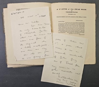 Handwritten Oscar Wilde letter, 1882