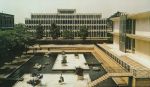 College of Education and McGregor Memorial Conference Center Reflecting Pool, 1961