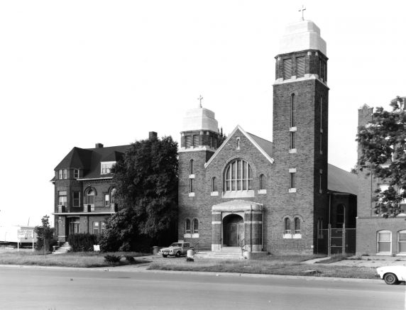 (WSAV002727_170)  St. John The Evangelist Church, exterior, E. Grand Boulevard